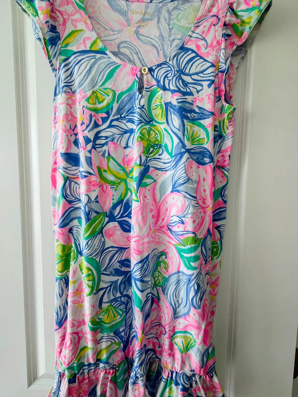Lilly Pulitzer Girls Floral One-Piece in Pink, Blue & Green